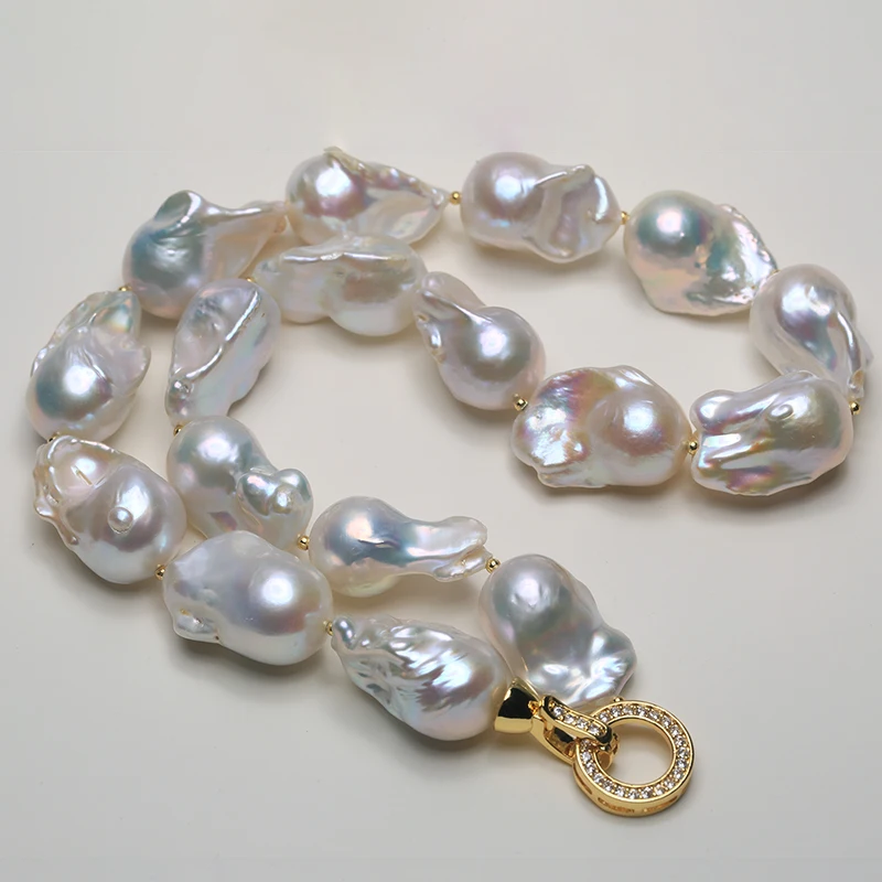 ☆ENGBROX☆ silver925 classical pearl necklace 4mm6mm EBNL24 High Quality Real natural freshwater Large Baroque pearl