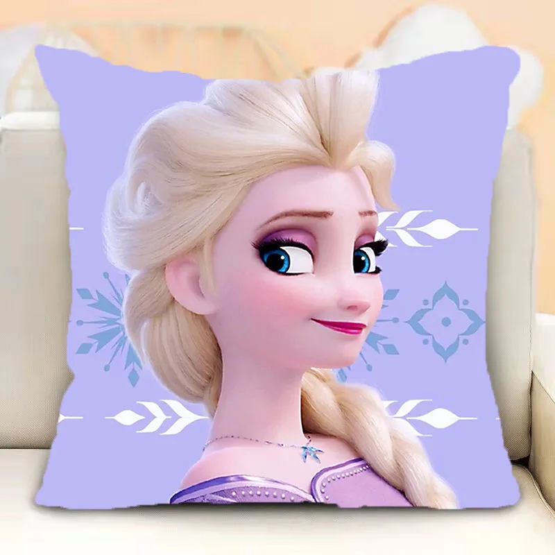 Disney Elsa Decorative Pillow Cases Cartoon Cushion Cover Children Girl Birthday Christmas Gift 40x40cm
