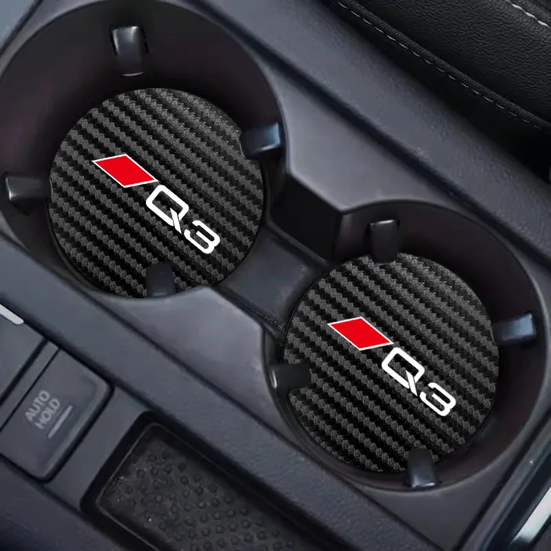Premium Leather Car Coaster Set - Anti-Slip Water Cup Pads