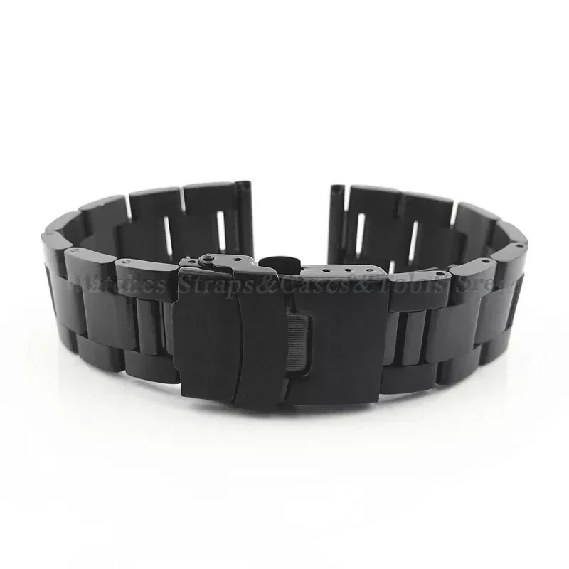 Bracelet de montre en acier inoxydable solide, double structure de sécurité, ceinture en métal de plongée, bracelet, accessoires de montre, 20mm, 22mm, 24mm, 26mm, 28mm 1