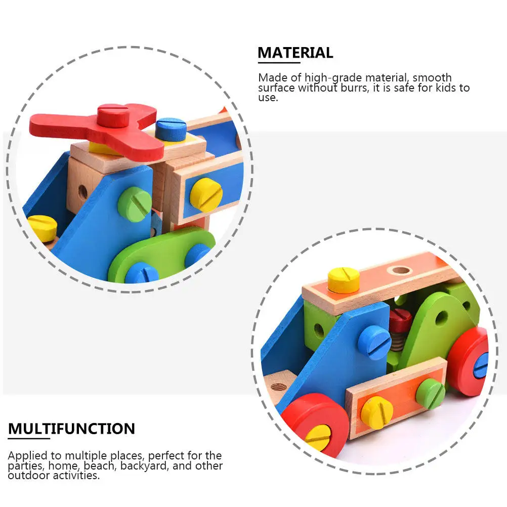 1세트 창의적인 너트 조립 블록 고급 목재 분리형 나사 조립 세트 파티, 해변, 뒷마당, 가정, 야외용