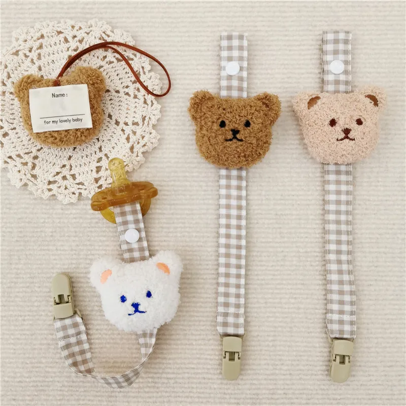 Cute Bear Baby Pacifier Clip Chain Dummy Holder Soother Pacifier Clips Strap Nipple Holder Infant Feeding Babies Accessories Baby & Maternity