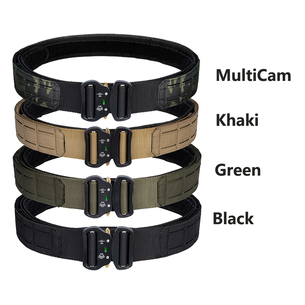 

2 Inch Tactical Belt Molle Combat Battle Belt Double Layer Metal Buckle Fighter Belts combat belt quick molle battle belt