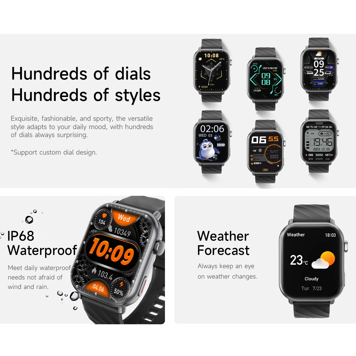 2025 NEW Hot Smartwatch 1.83''HD Screen1000mAh Large Battery Outdoor Sports Watches Bluetooth Call IP68 Waterproof for Men Women 5