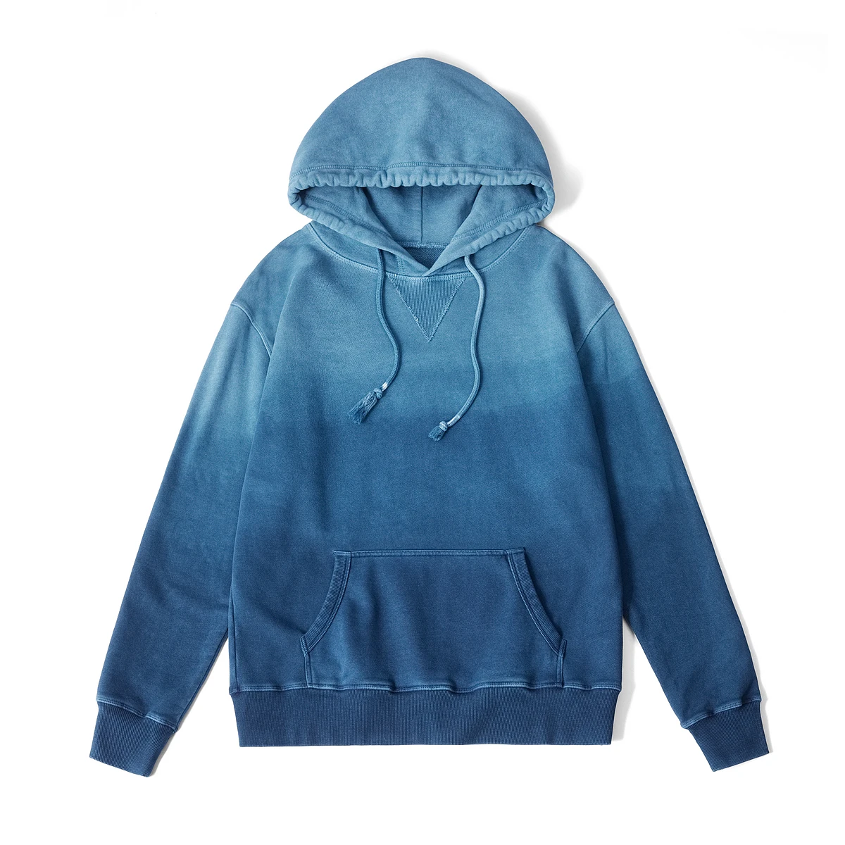 Akkad Kuti Spring Autumn Fashion New Men'S Casual Hoodie Plant Indigo Vintage Hoodie Pocket Long Sleeve Gradient Hoodie Men