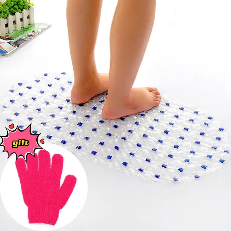 

1PC PVC Anti-skid Bath Mats Rectangle Soft Shower Bathroom Massage Mat Suction Cup Non-slip Bathtub Carpet Large Size