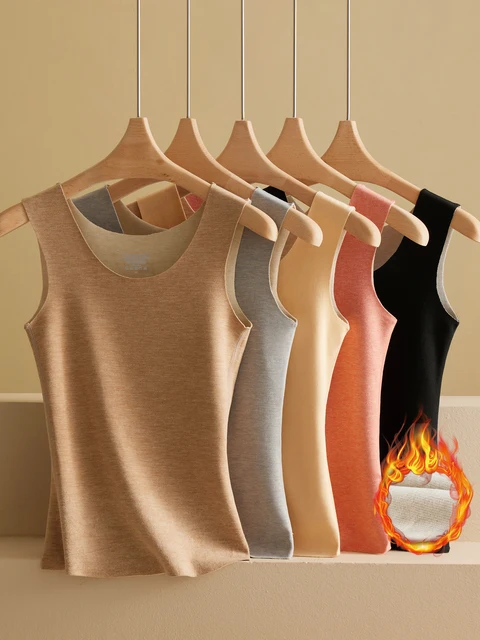 Gilet thermique épais sans couture pour femme, vêtement thermique fin et ajusté en peluche, couche de base pour l'automne et l'hiver, haut de sous-vêtement 1