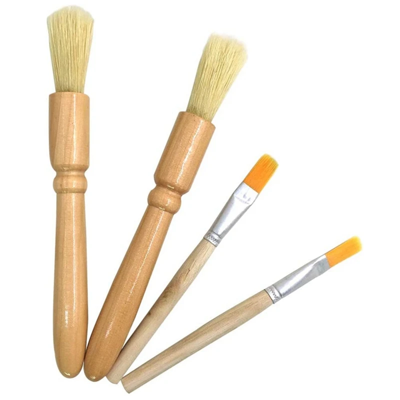 

4-Piece Coffee Cleaning Brush Wooden Handle Cleaning Brush Set Kit Is Used For Cleaning Coffee Grinder