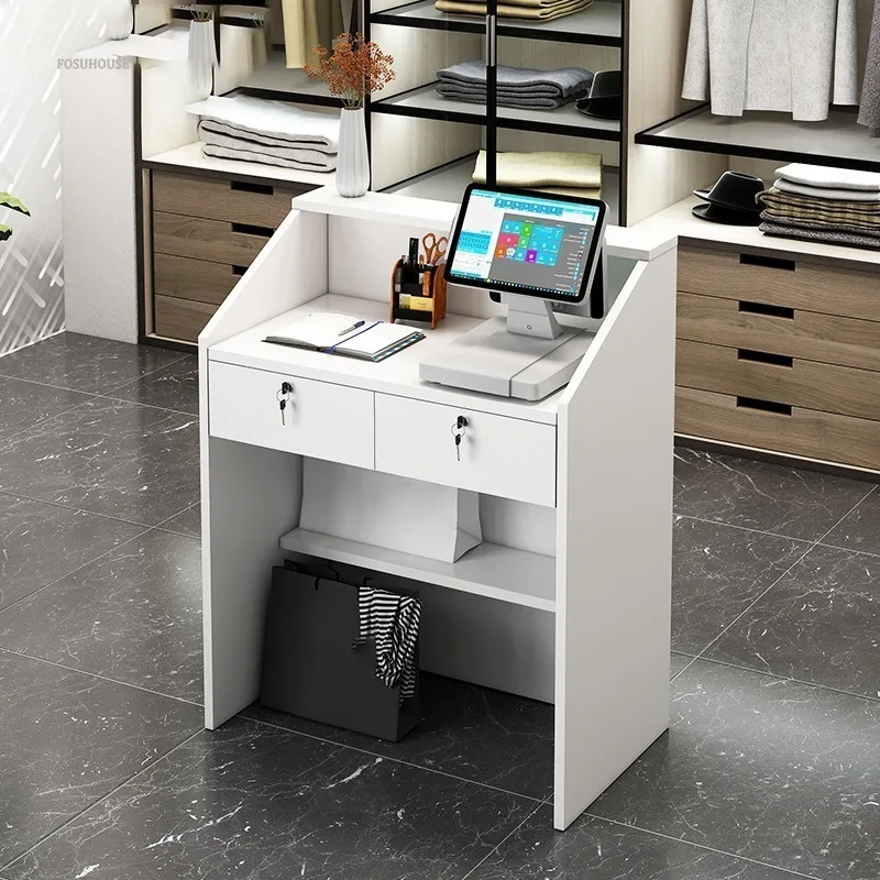 Modern Commercial Reception Desks Cashier Shop Small Convenience Store Front Desk Clothing Store Bar Table Cashier Counter R