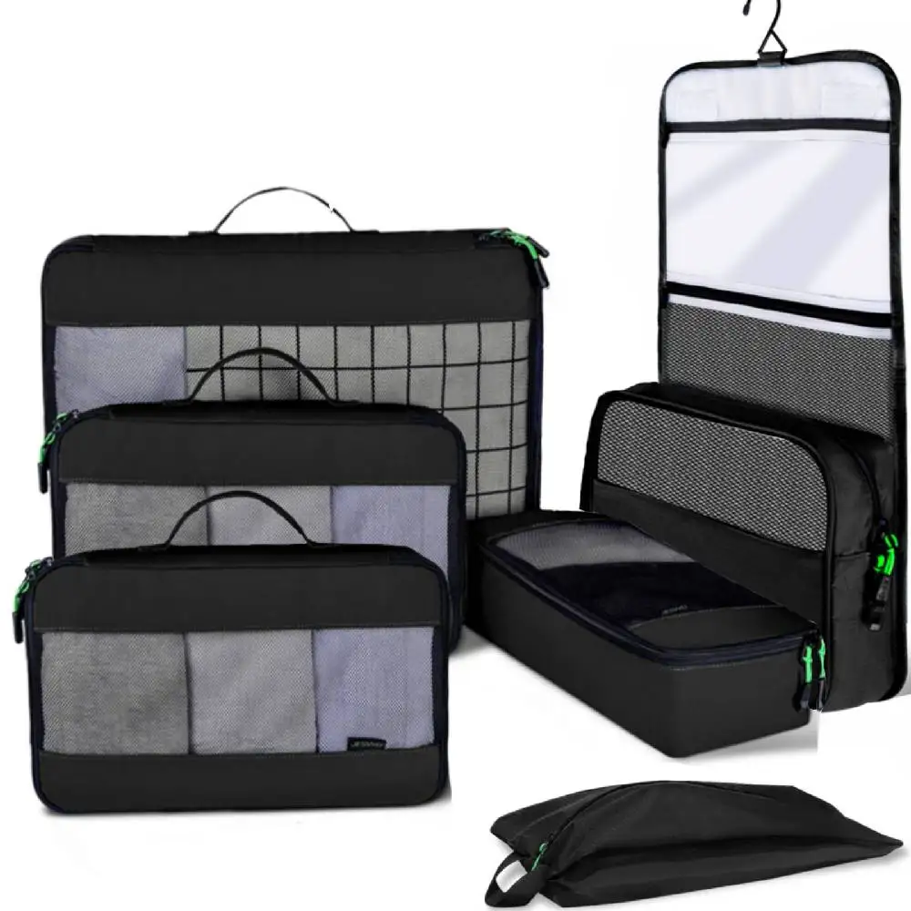 

PACKOVIA Packing Cubes for Travel 6 Set, Luggage Packing Organizers for Suitcases Travel Cubes Accessories with Toiletries Bag