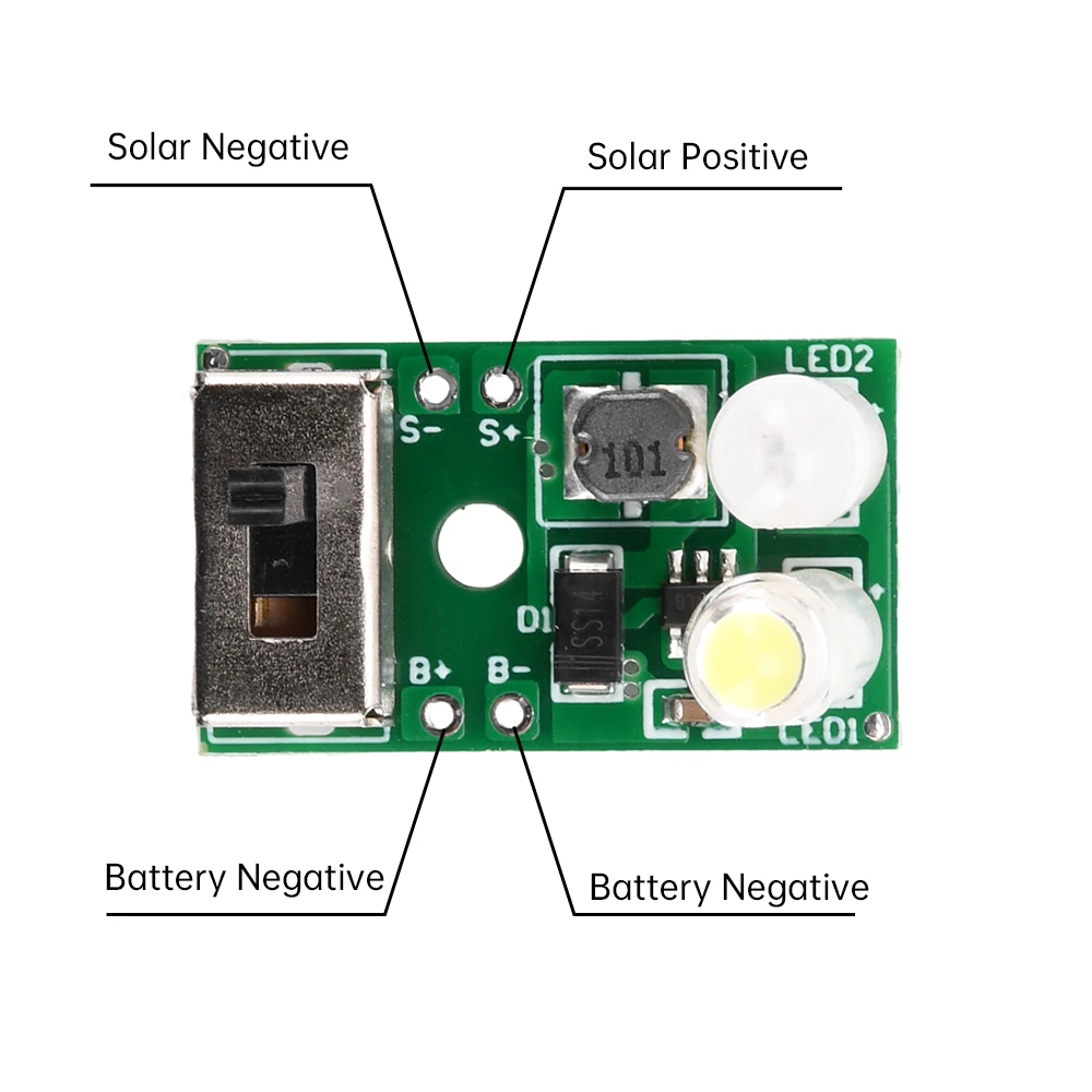 Solar Panel Kit 1.2V NiMH Battery Controller Solar Set with 2V Solar Panels Garden Mini Light Circuit Board PCBA Diy Kit