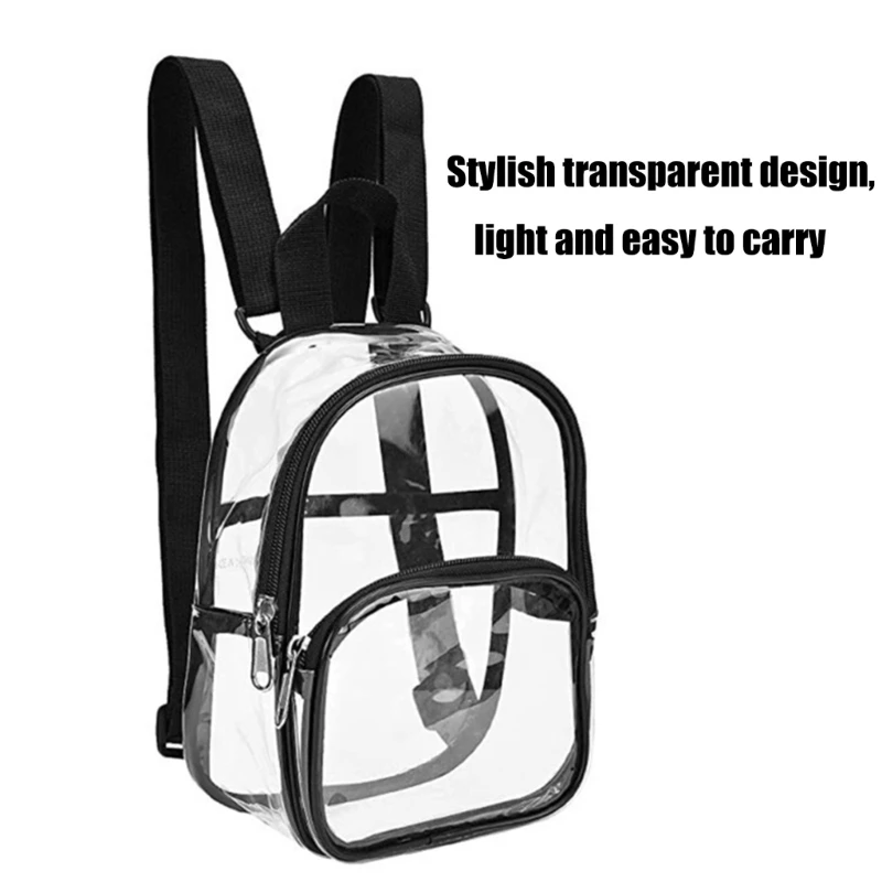 Student School Backpack PVC Backpack All-matching See Through Clear for Daily College Work