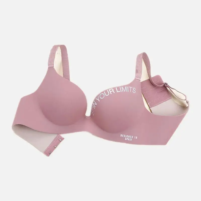 Simplicity Deep V Bralette - Womens Seamless Lingerie with Printed Design