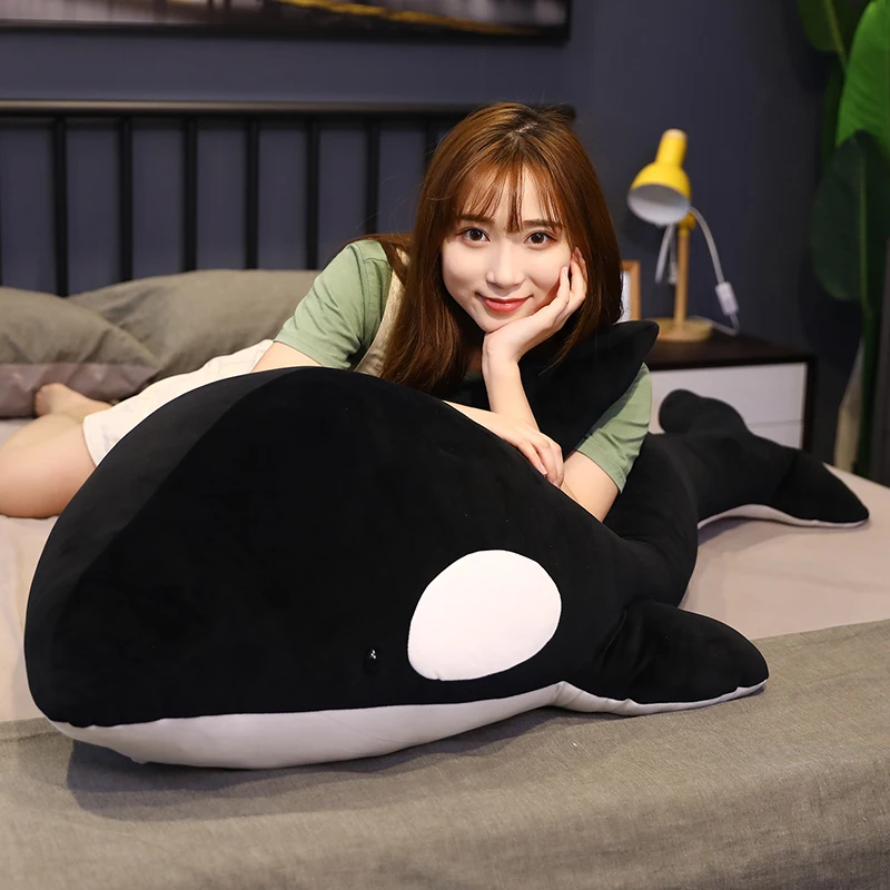 1pc 60-100CM Huge Killer Whale Plush Toys Creative Sleeping Pillow