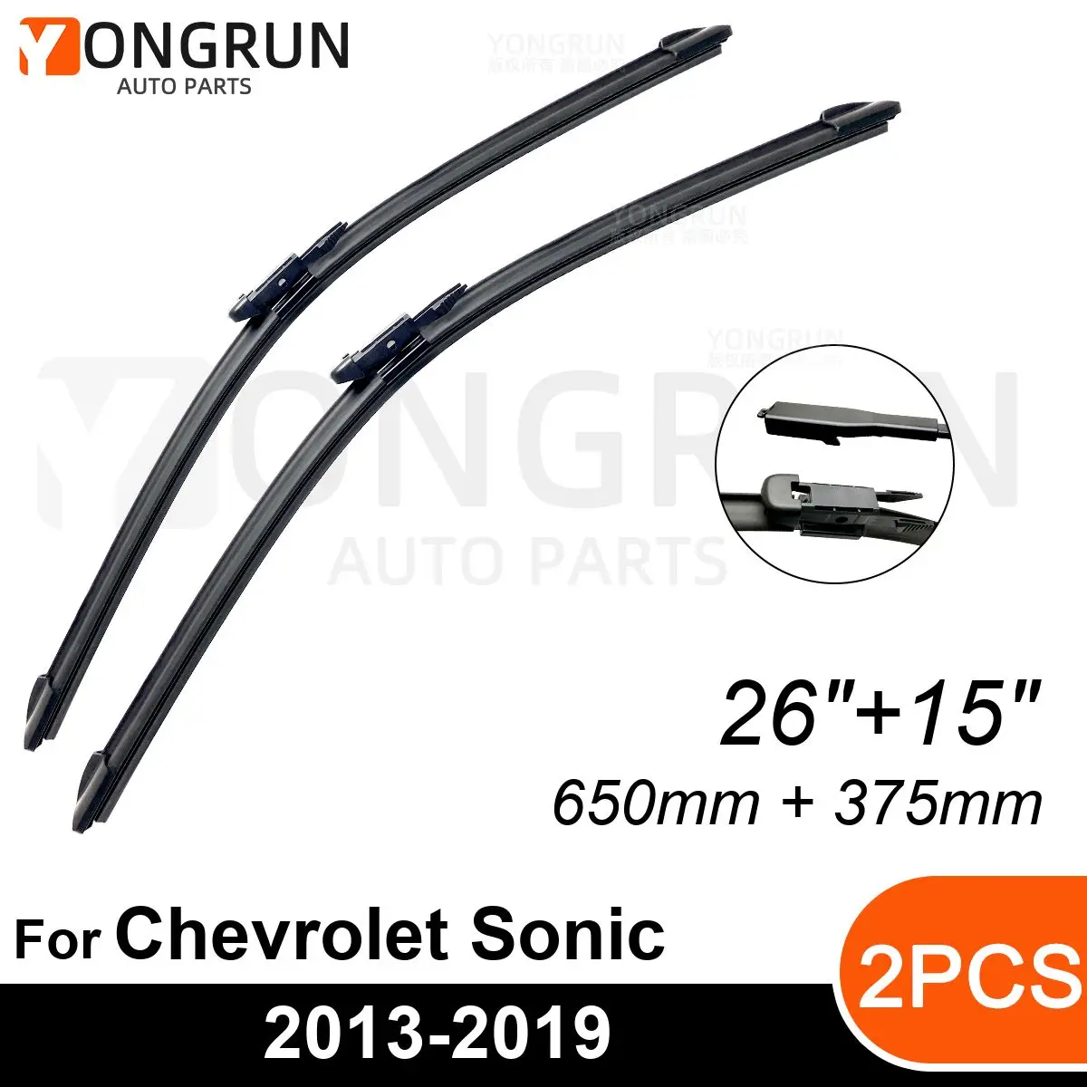 

Front Wipers For Chevrolet Sonic 2013-2019 Wiper Blade Rubber 26"+15" Car Windshield Windscreen Accessories 2015 2016 2017 2018