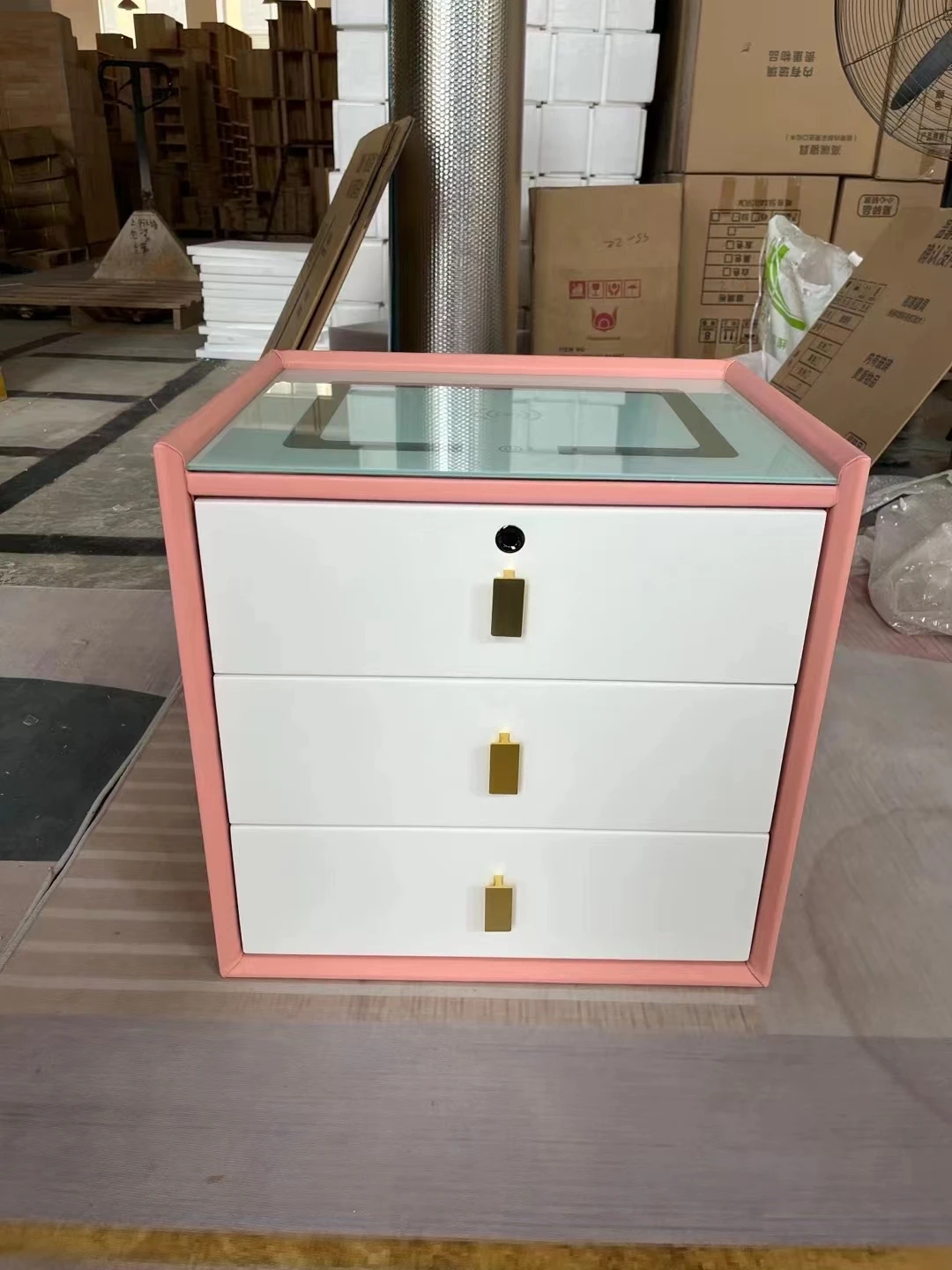 Description Picture 6 of itemSmart Bedside Table Bedroom Storage Cabinet Modern Wireless LED USB Charging White Multifunctional Nightstand Furniture HY50BT