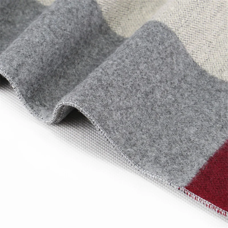Fashion Plaid Men Scarves Autumn Winter Pashmina Thick Warm Cashmere Scarf Men's Business Long Wraps Classic Shawl cashmere scarf
