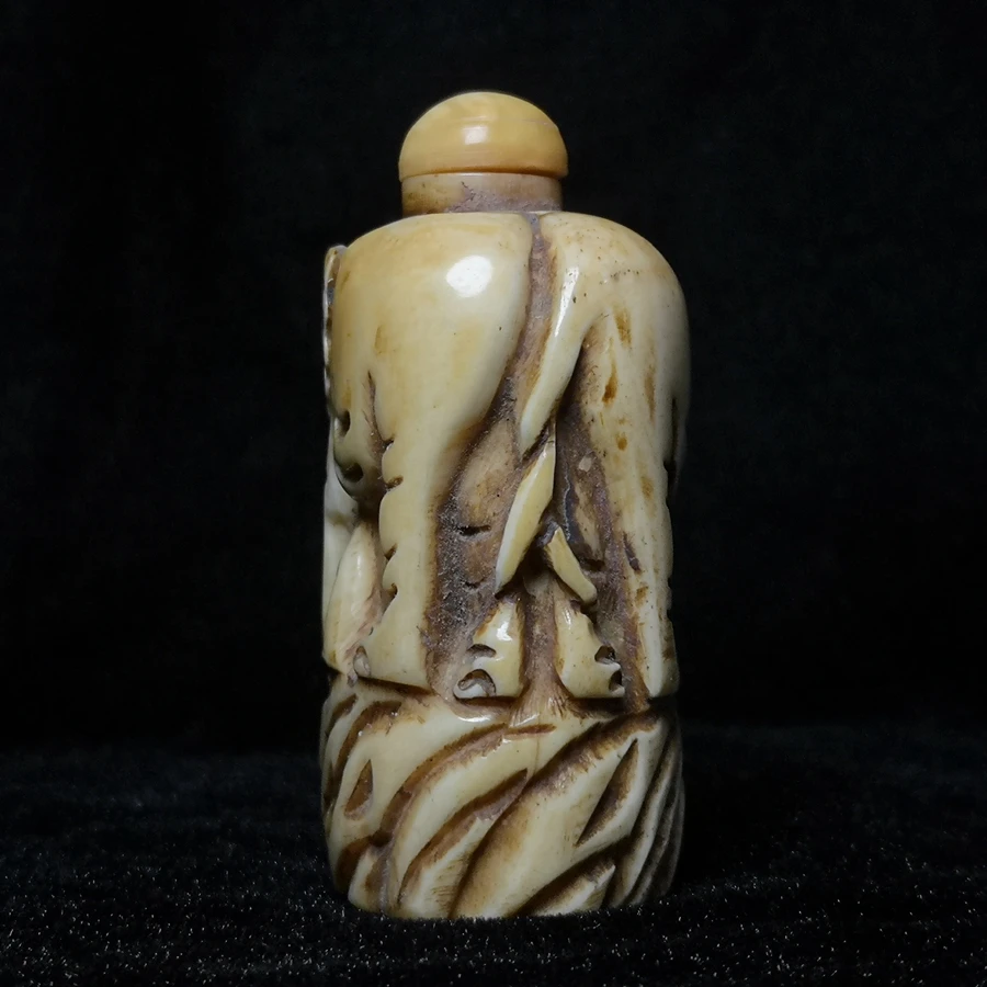 CULTUER ART 2.8” Old Chinese Hand Carved Animal Elephant Snuff Bottles Ornaments Collection desk Decoration gift 4