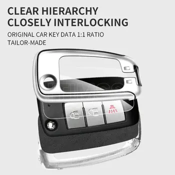 Custodia per chiave a scatto per auto in pelle di metallo Shell per Nissan Qashqai J11 X-trail Murano MAXIMA ALTIMA Juke Protector Fob accessori - Custodia per chiave a scatto per auto in pelle di metallo Shell per Nissan Qashqai