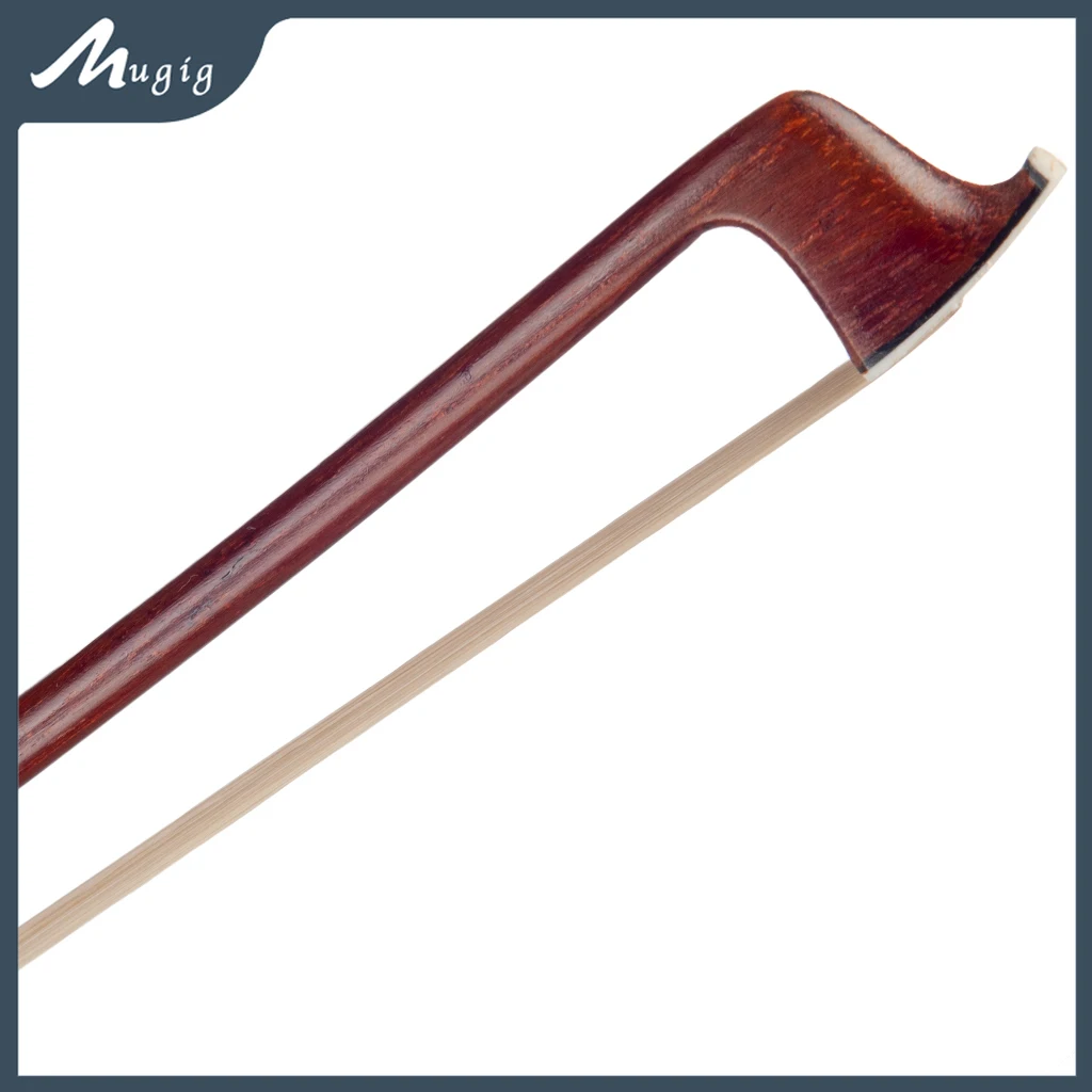 

Mugig 4/4 лук для скрипки из бразильского дерева, круглая Палочка из монгольского конского волоса с эбеновой лягушкой, прочный лук, скрипка/фигурный лук