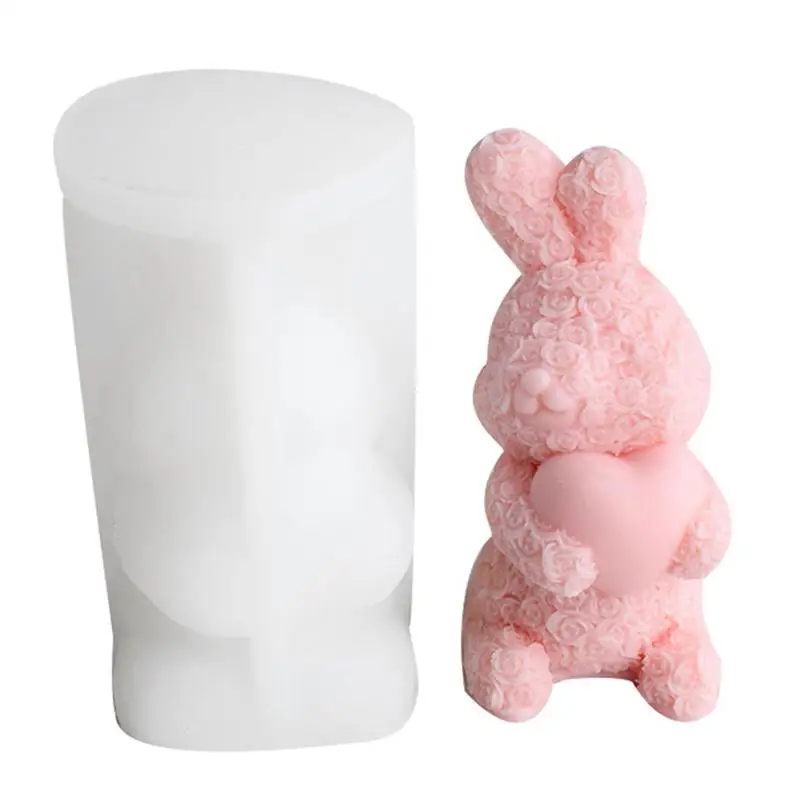 

Bunny Resin Mold Rose Bunny Epoxy Resin Casting Mold DIY Art Craft Soapbar Making Mold Candle Making Supplies Home Decor
