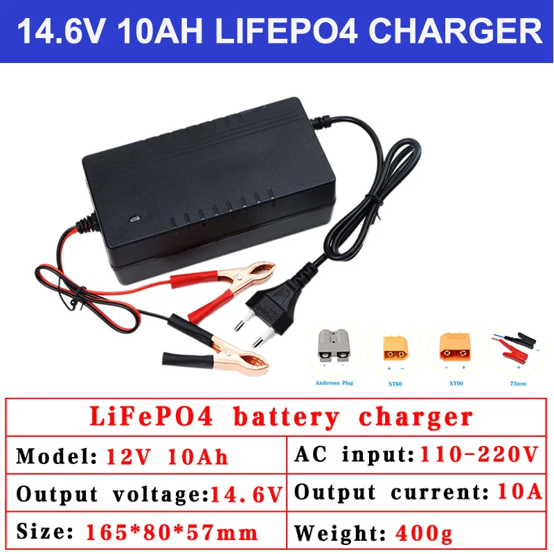 14.6V 10A Smart Charger 12V 10A LiFePO4 battery Charger 110-220V for 4S 12V  12.8V 14.4V Lithium iron battery pack Fast charger - AliExpress