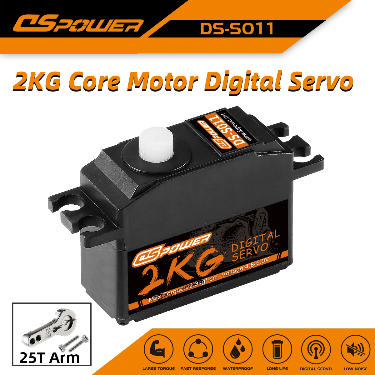 

DSpower 2KG Core Motor Digital Servos Waterproof for 144001 12428 124018 MN99s MN86 1/12 RC Car Helicopter Plane Boat Wltoys