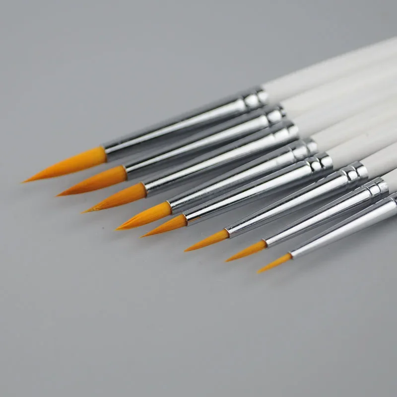 8pieces /lot 00#~6# Outline Pen Pointed Painting Brush Combo for Model Building Military Model DIY X377