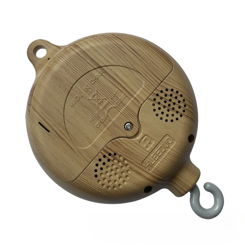 

Crib Bell Rotary Music Box with Songs 0 12 Months Baby Bed Hanging Bell Toy Motor Accessory Pendant Toy Nursery Plays Wood Grain