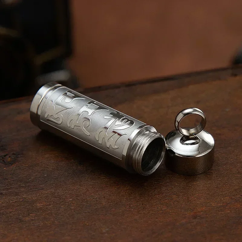Vintage Stainless Steel Essential Oil Bottle Pendants Urn Wishing Bottle Necklace Religious Amulet Couple Party Jewelry 2