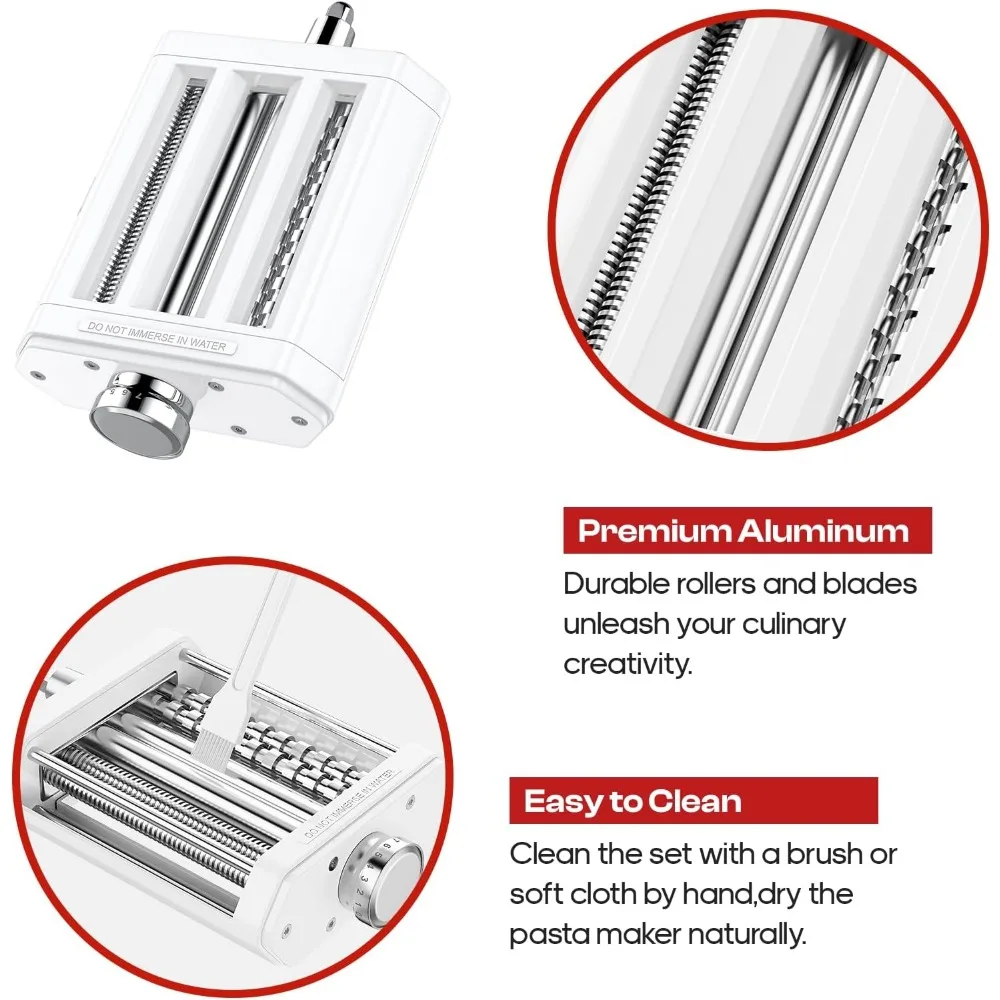 Manual Pasta Maker Machine,3-in-1 Pasta Maker with 7 Adjustable Thickness Settings,Noodle Maker,Manual Pasta Maker 5