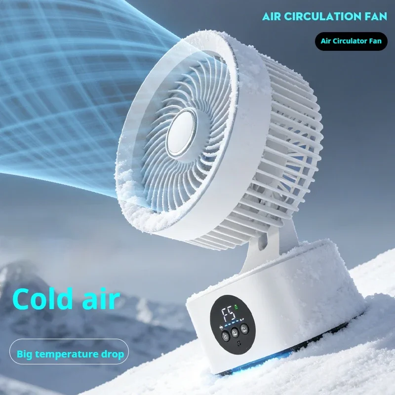 Lenovo Portable Rechargeable USB Wall Hanging Air Fan Remote Control Folding Shake Head Fan with Nightlight Air Cooler Household 6