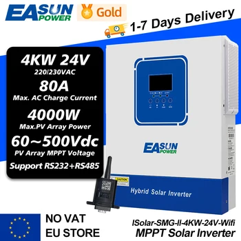 Hybrid Solar Inverter 6200W 4KW 3.2KW 2KW MPPT Solar Inversor 48V 24V 12V Build 120A Solar Controller Charger with RS485 RS232