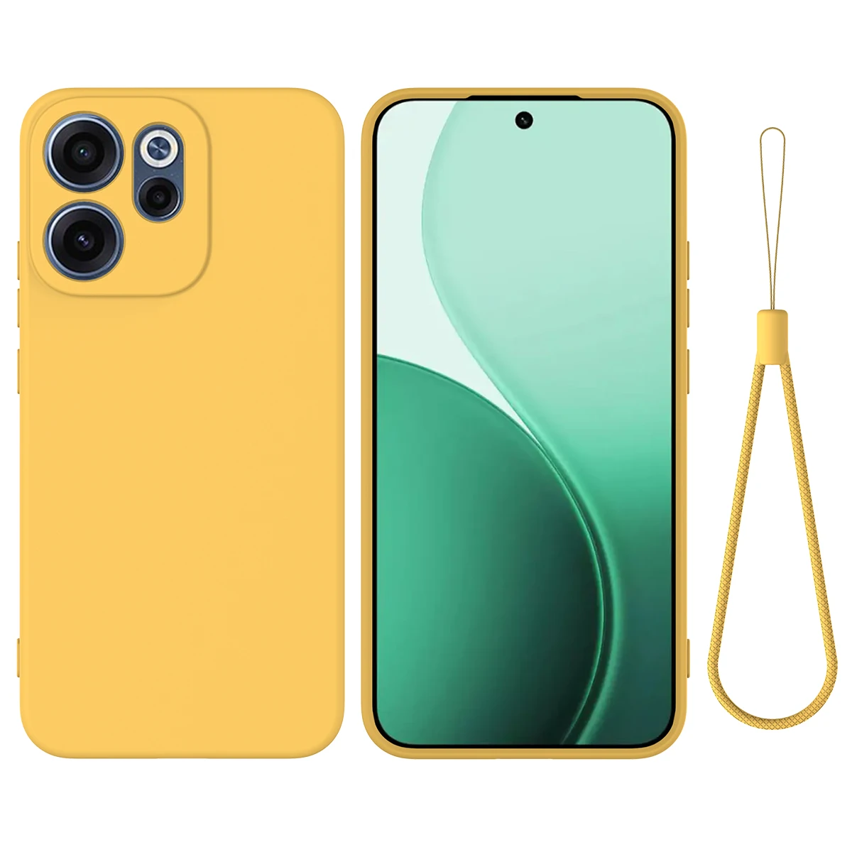 Liquid Silicone Skin-Friendly TPU Anti-Drop Case with Lanyard - Shockproof