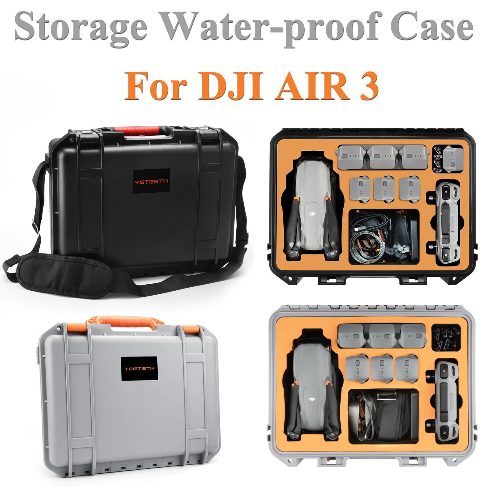 Portable Storage Case for DJI AIR 3 Carrying Water-proof Explosion-proof Box Hard Shell Handbag Protector Drone Bag Accessories