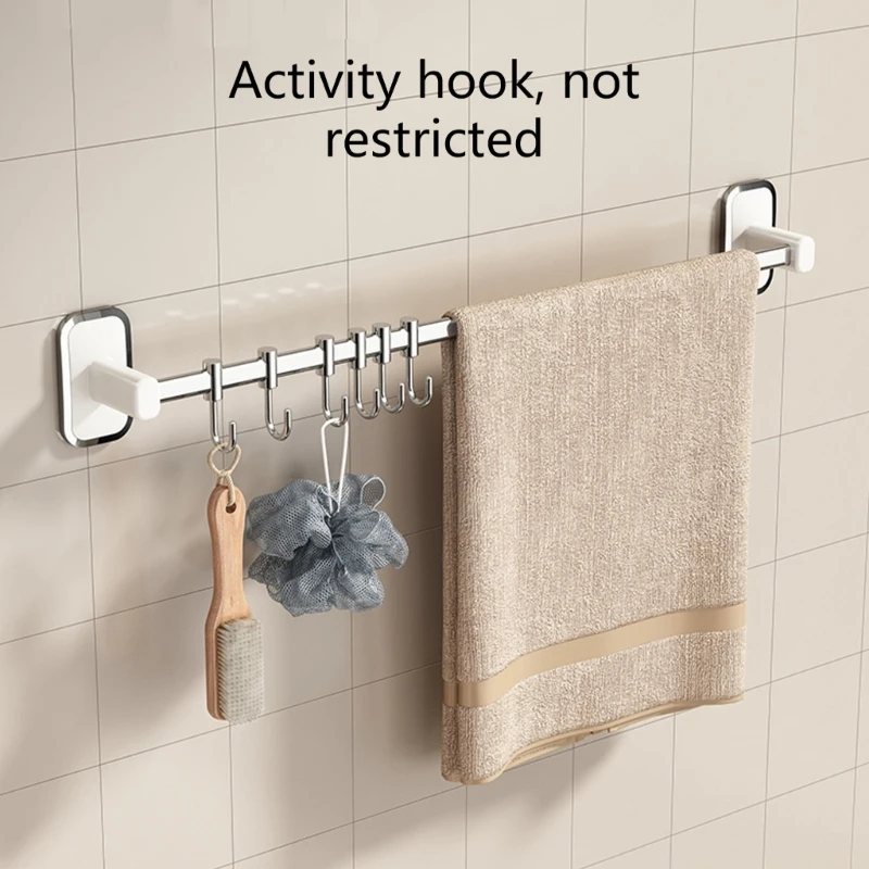 Kitchen Utensil Hangers with 4/5/6 Hooks Space Saving Wall Utensil Hooks Kitchen Holder No Drilling Rack