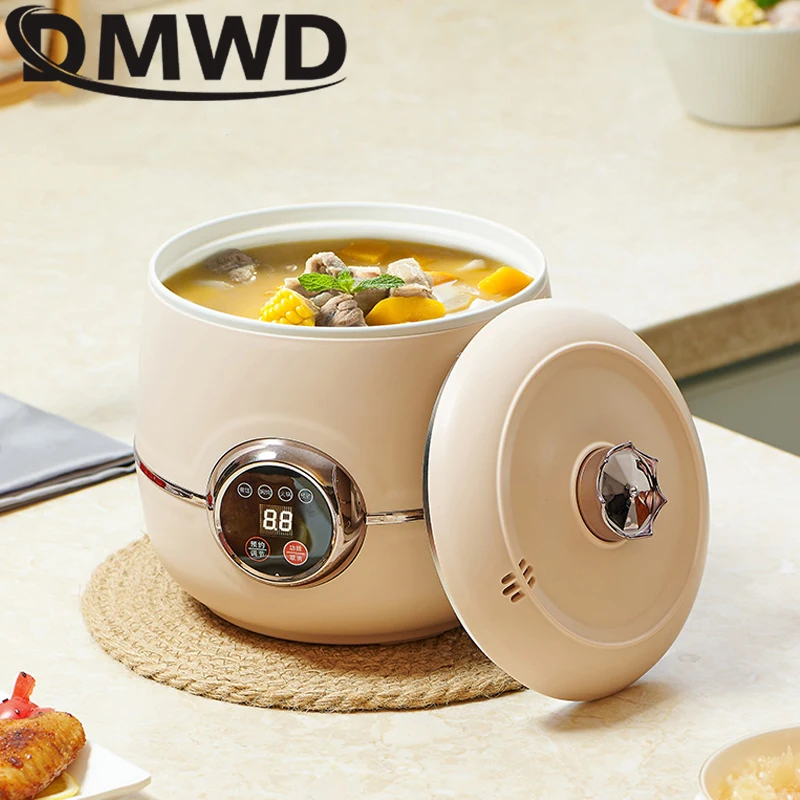 DMWD Mini Rice Cooker Automatic Household Kitchen Smart Electric Cooking machine 1-2 People Food Warmer Steamer 1.6L Rice Cooker 3