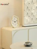 MandeldaCream Style Home Living Room Tabletop Clock Entrance Desktop Ornament TV Cabinet Clock Decoration 4