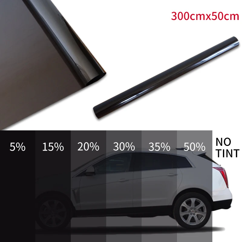 300cmx50cm Black Car Window Foils Tint Tinting Film Roll Car Auto Home