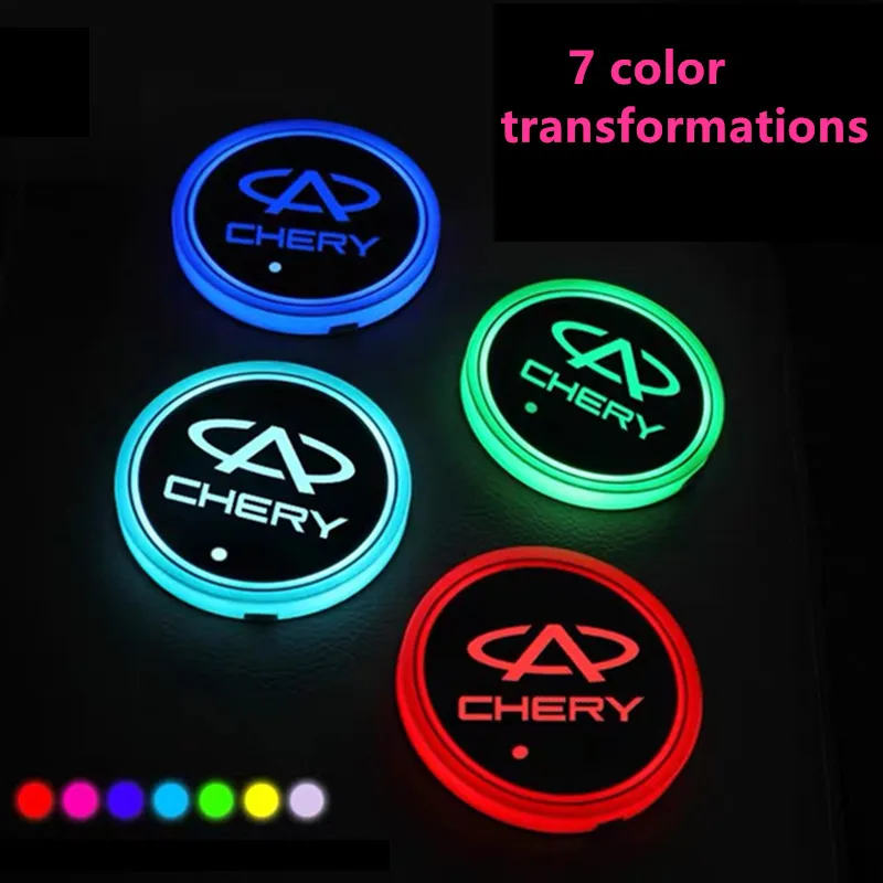 

Car Led Luminous Coaster Atmosphere Light Water Cup Mat For Chery Tiggo 8 Arrizo 5 Pro GX 5X EQ7 Tiggo 7 Pro 2021 Accessories