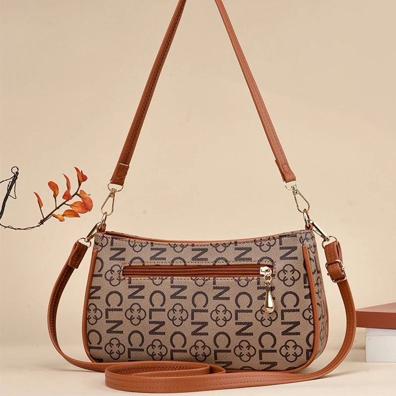 New Simple Letter Printing Crossbody Bags for Women 2023 Luxury Handbag  Female PU Leather Shoulder Bag with Wide Shoulder Strap