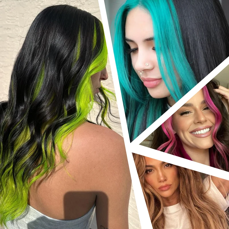 LUPU 20inch Hair extensions Wig Hair Clips Hair piece Synthetic Straight Hair Extensions with 4clips for Women Halloween Party