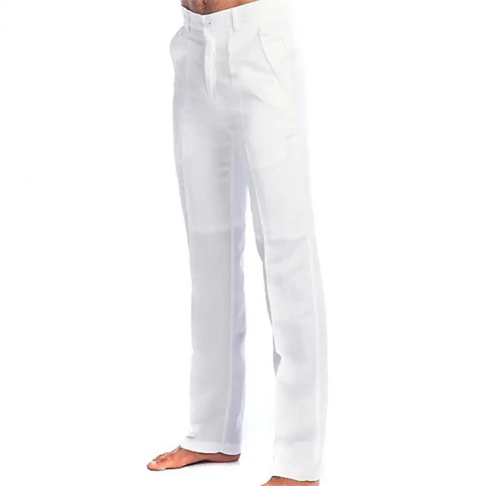 2023 Men's Stand Pocket Casual Linen Pants Solid White Gray Trouser Plus Size 3xl Mens Elegant Fashion Sweatpants Men Streetwear 3