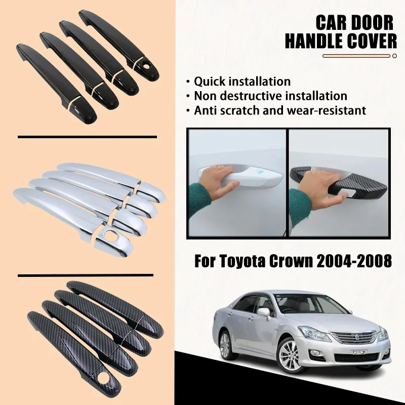 

Door Handle Covers For Toyota Crown S180 MK12 2004-2008 2005 2006 2007 Chrome Car Accessories Catch Rustproof Stickers Styliny