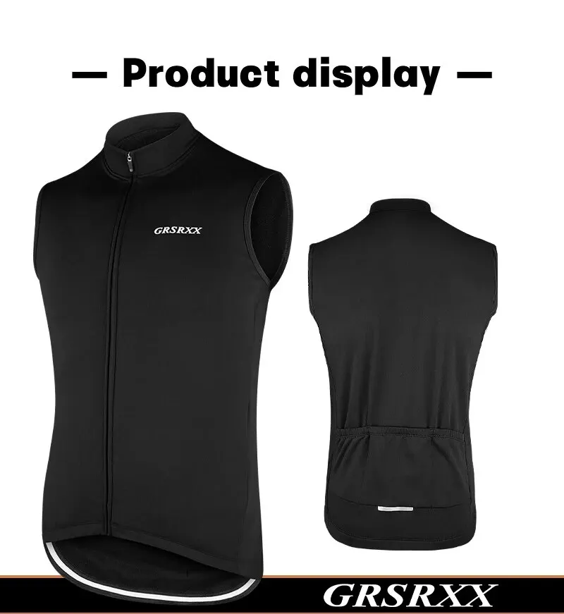 GRSRXX Winter Thermo-Radjacke MTB Fahrradmantel Fahrradbekleidung Ärmellose Radtrikots Ciclismo Jacken Herren Damen – Detail 2