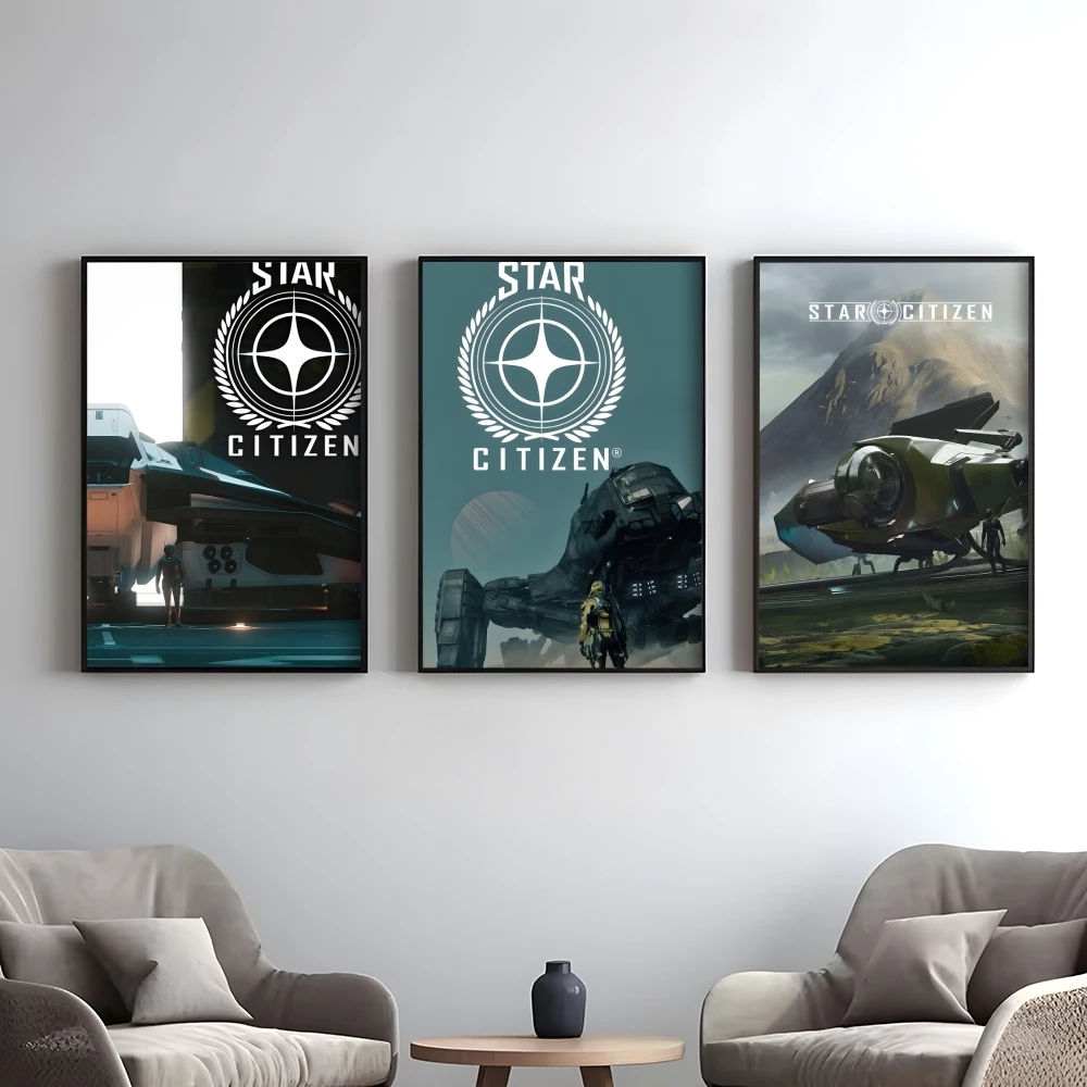 Elegant S-Star Citizen Video Game Wall Art Stickers for Dormitory and Living Room Decor