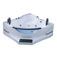 White Sale Modern Indoor Glass Bath Prices Spa Massage Corner Multi Functional Acrylic Jacuzzier Hot Tub Bathtubs & Whirlpools 1