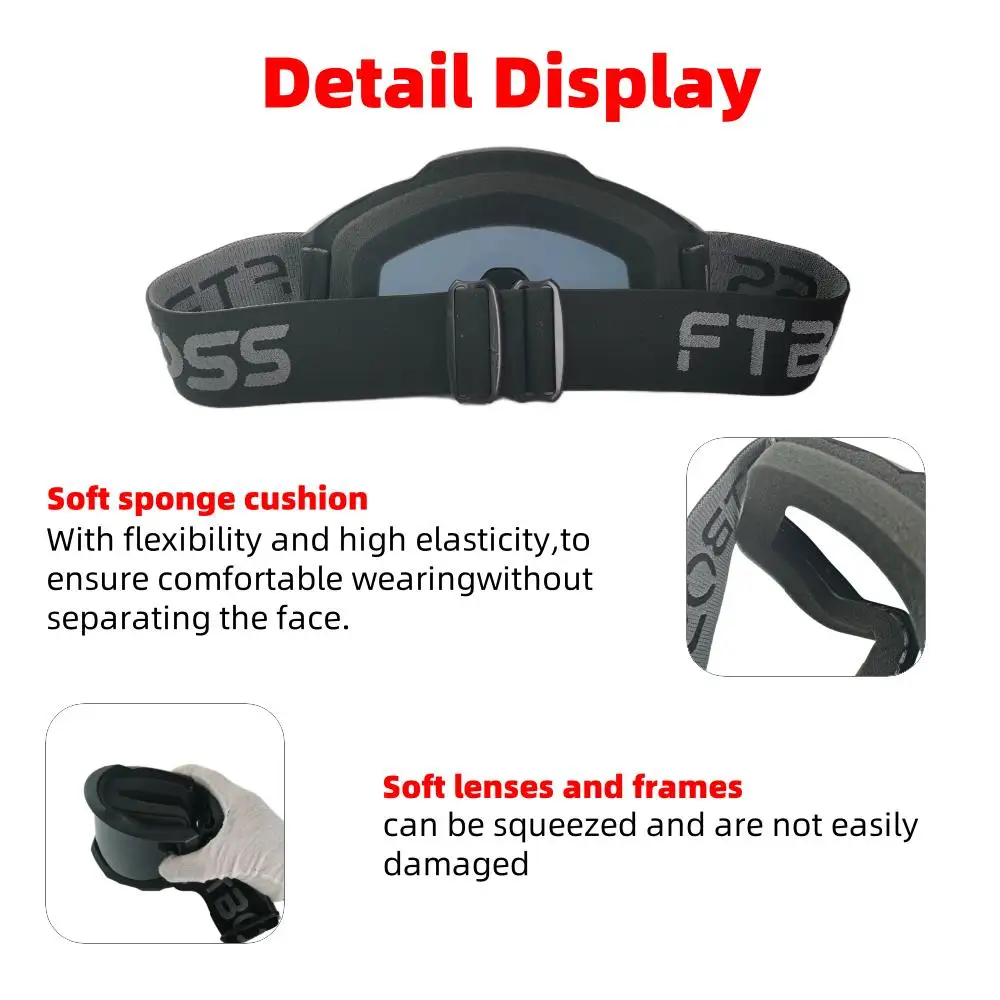 Ski Glasses Winter Motorcycles Cycling Riding Glasses FTBOSS Off-Road Goggles BMX MTB ATV Downhill Cycling Protection Glasses 4