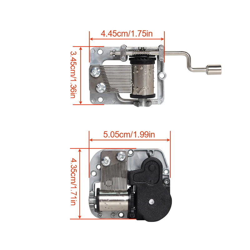 Mini Hand Cranking Music Movement Five Songs Choice DIY Music Box Home Decorative Collectibles Mechanical Hand Crank Box