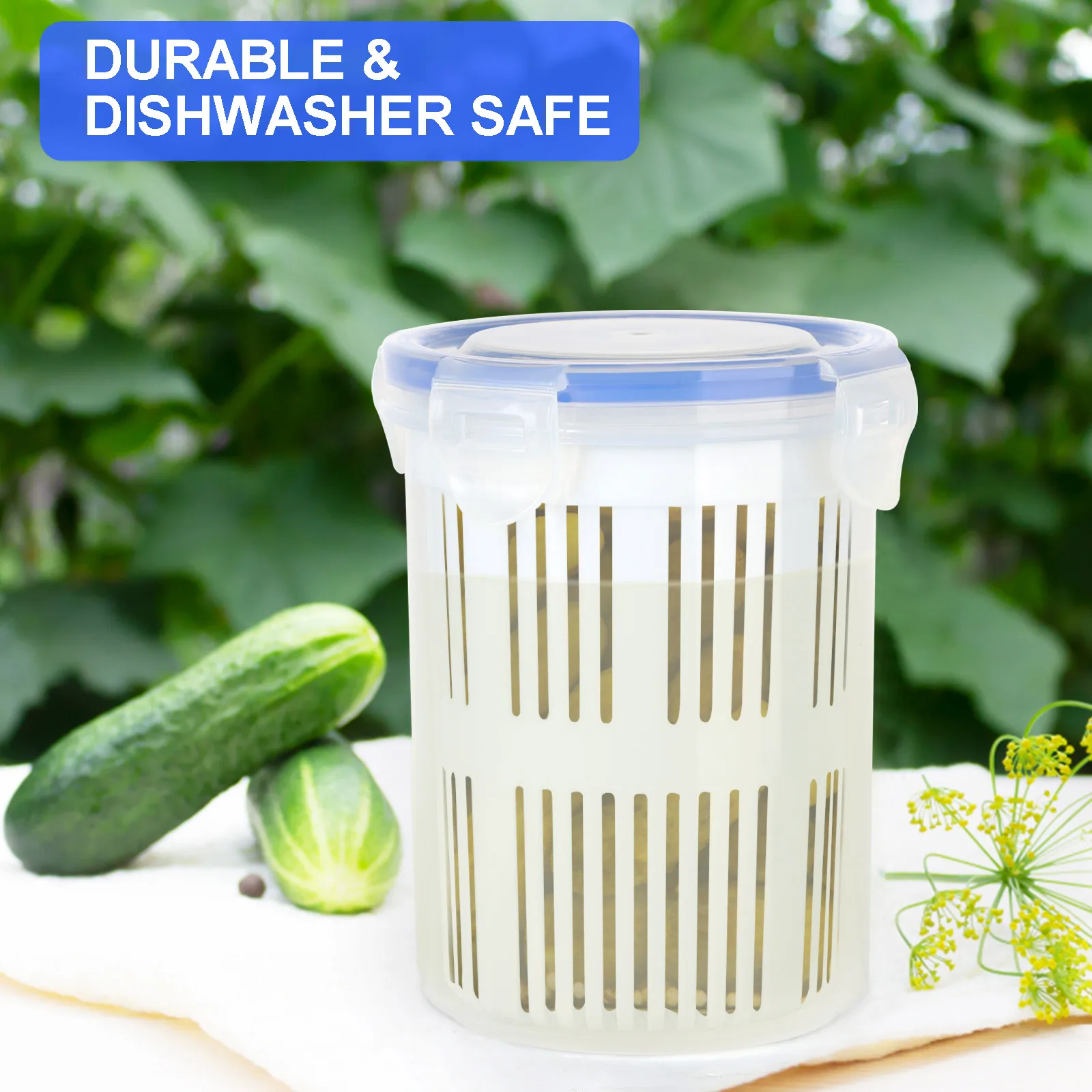 ZK20 Drain Basket Pickling Storage Box Kitchen Vegetable Pickling Storage Box Pickle Jar